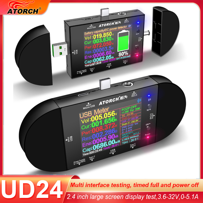 Co Detector Plug - UD24 Testador USB de 2.4 polegadas,