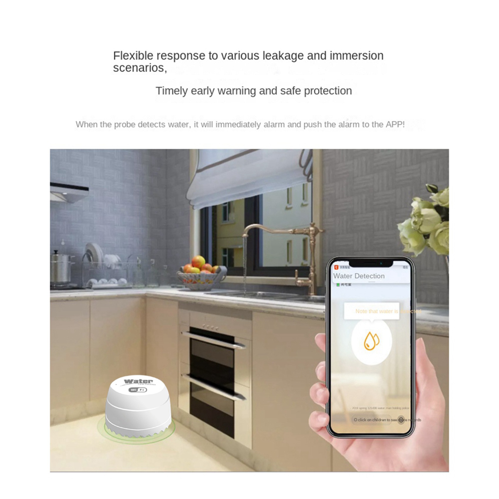 Water Alarm Sensor - Detector de Vazamento Inteligente Wi-Fi ABKW-3X