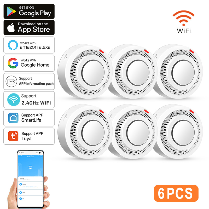 Smoke Detector Interconnected - Pacote com 6 Sensores de Fumaça