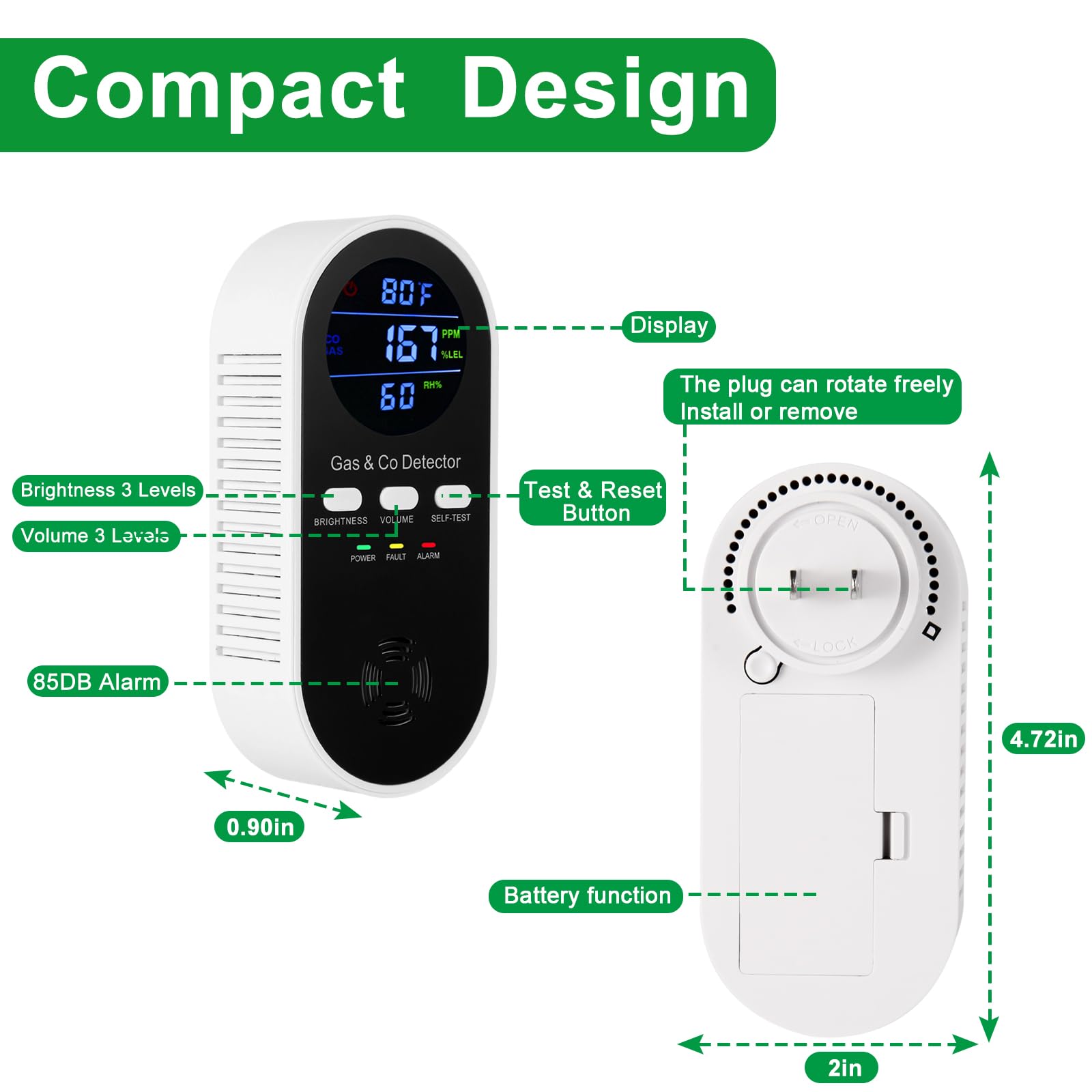 Detector de Gás Explosivo e Mo - Co Detector Plug avaliação e preço