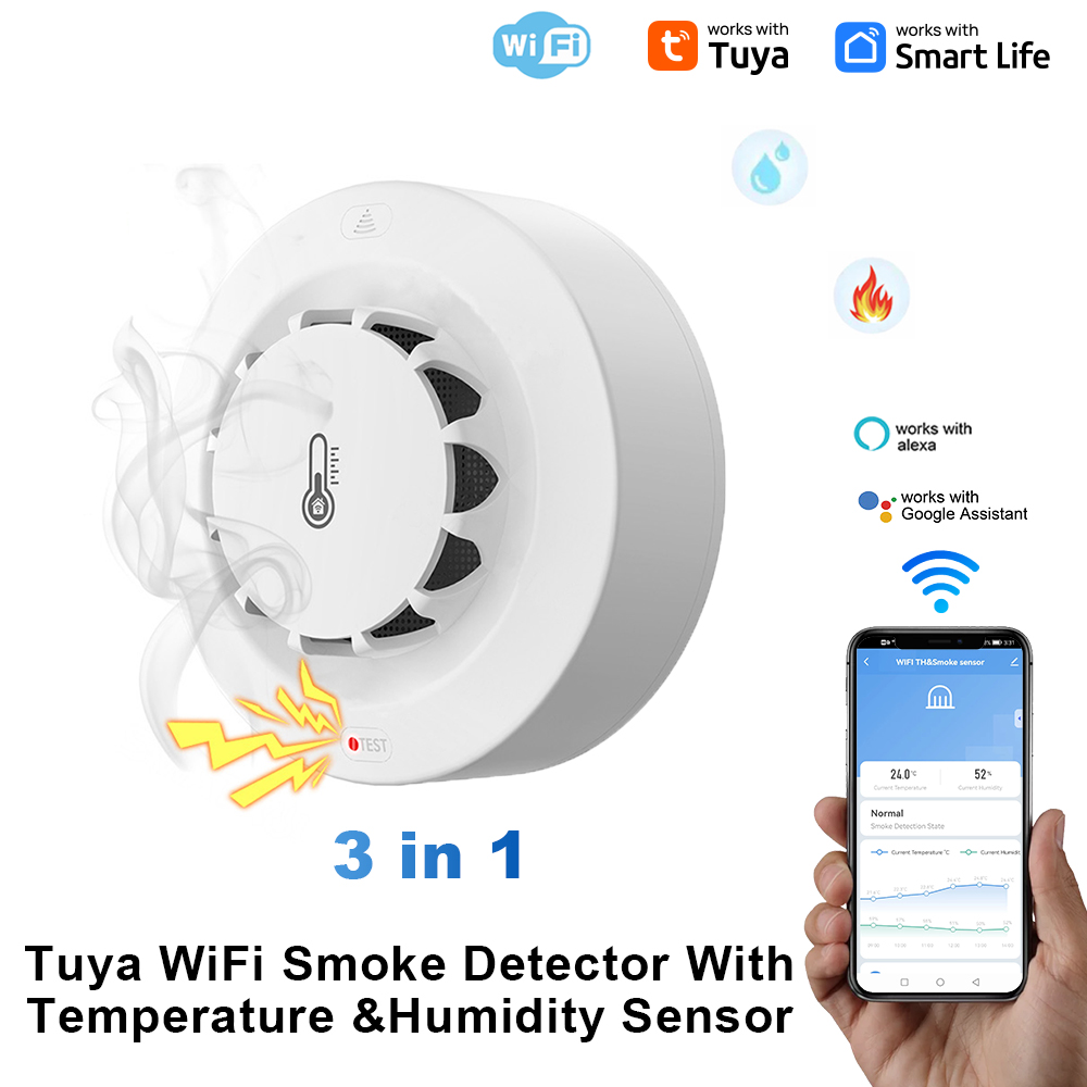Tuya wifi bt duas conexões det - Smoke Detector Interconnected avaliação e preço