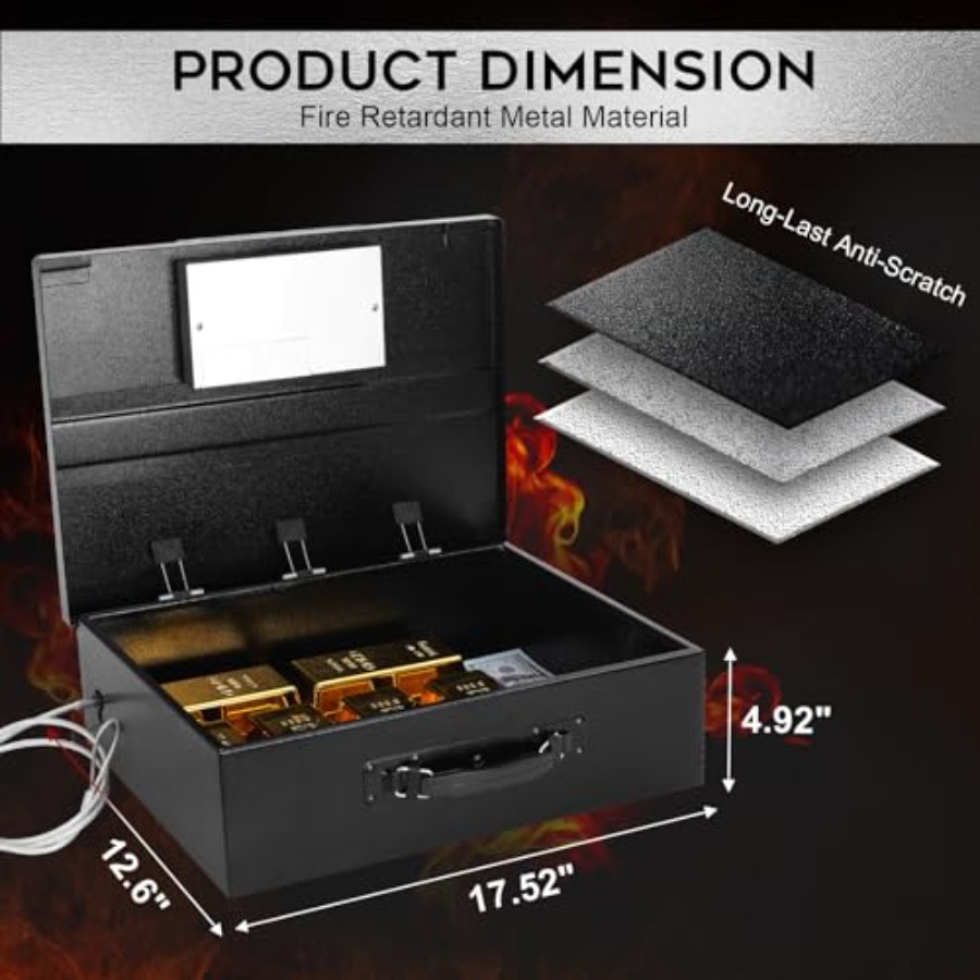Cofre Metálico Portátil com Fe - Fire Safe Document avaliação e preço