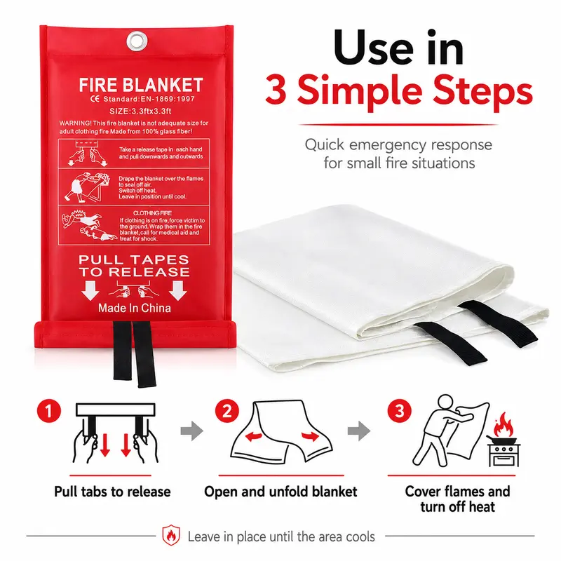 Pacote com 4 Cobertores de Eme - Fire Blanket Kitchen avaliação e preço