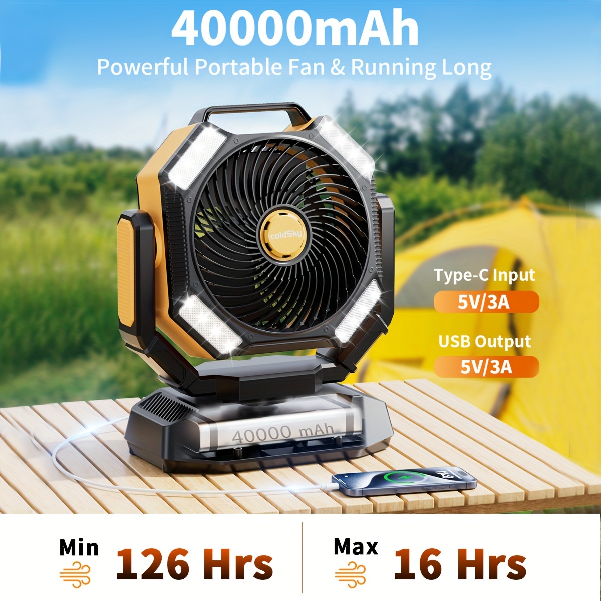 Ventilador de Camping coldSky, - Power Outage Light avaliação e preço