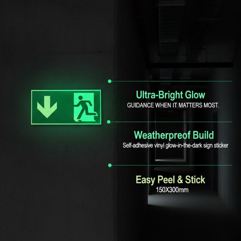 1 Folha de Adesivos Luminosos  - Emergency Exit Sign avaliação e preço